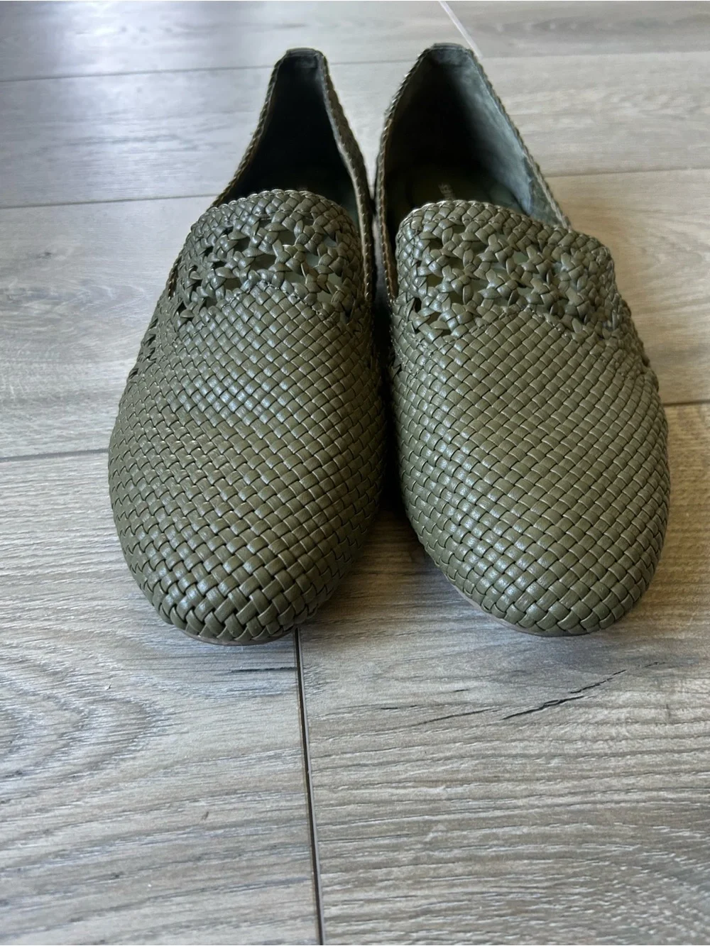 Birdies The Starling Woven Flats Olive Green Size 9.5